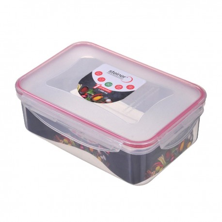 Contenedor de alimentos de plástico Steiner® rectangular de 1.5 L