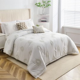 Set de edredón matrimonial/queen de poliéster Marie Claire® Phoebe color blanco
