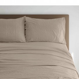Set de sábanas queen de microfibra Dalfiori Basic™ color mocca