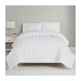 Set de edredón king de poliéster Simply Essential™ Seersucker color blanco