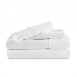 Set de sábanas individuales de algodón egipcio Luxor™ de 400 hilos color blanco