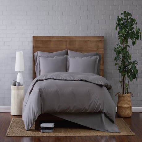 Set de duvet individual de algodón Brooklin Loom™ color gris