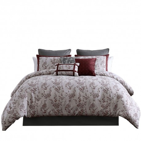 Set de edredón king de poliéster Hallmart Collectibles™ Burgundy multicolor