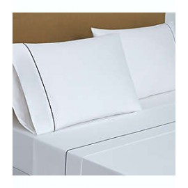 Set de sábanas king de algodón Everhome™ de 800 hilos color blanco/azul