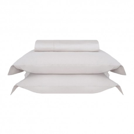 Set de sábanas de algodón king Buddemeyer™ Dallas de 600 hilos, color beige, 4 piezas