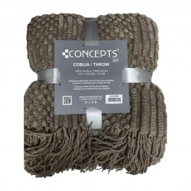 Cobija de acrílico Concepts™ diseño con textura color café