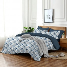 Set de edredón king de poliéster Freta™ Acuara color azul, 7 piezas