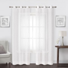 Cortinas traslúcidas de poliéster Regal Home Collections® Starbust de 1.93 x 2.13 m color blanco, 2 piezas