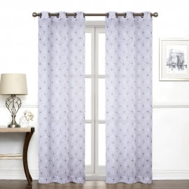 Cortinas traslúcidas de poliéster Regal Home Collections® Perth Matte de 1.93 x 2.13 m color blanco/gris, 2 piezas