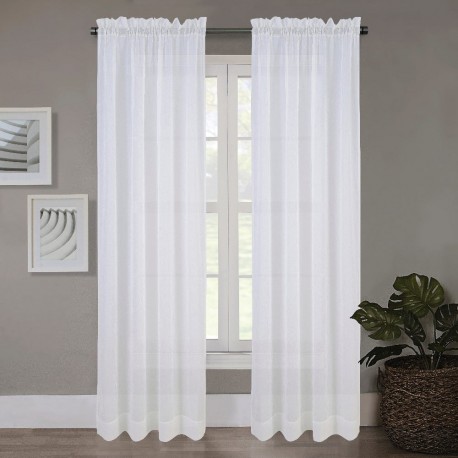 Cortina translúcida de poliéster Regal Home Collections® de 2.41 m color blanco