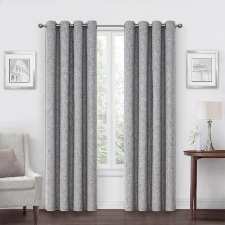 Cortina blackout de poliéster Regal Home Collections® Campbell de 2.41 m color gris