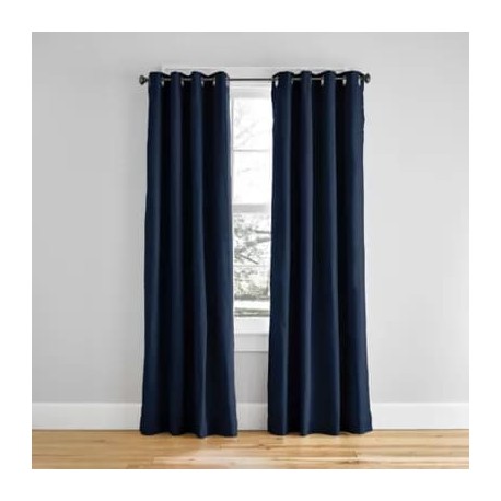 Cortina de algodón Simply Essential™ Hawthorne de 2.41 m color azul marino