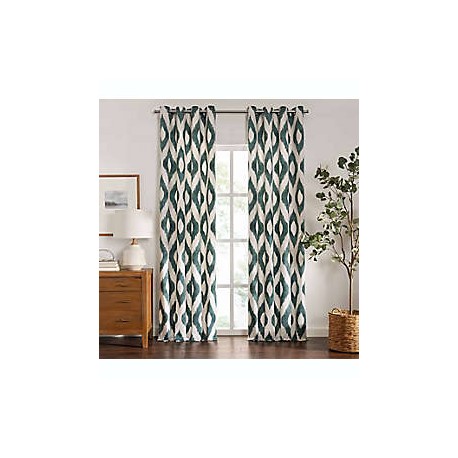 Cortina traslúcida de poliéster Destinations by Waverly® Davian de 2.13 m color turquesa