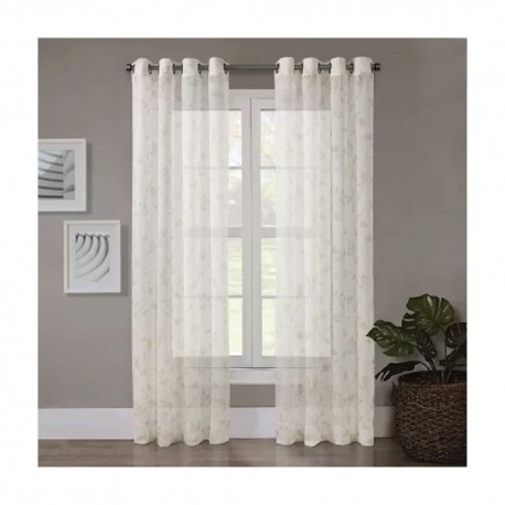 Cortina traslúcida de poliéster Regal Home™ de 1.27 x 2.41 m con diseño de hojas
