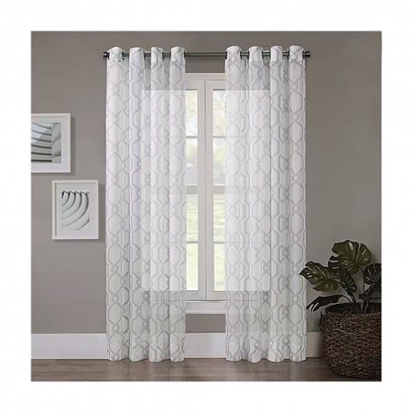 Cortina traslúcida de poliéster Regal Home™ de 1.27 x 2.41 m con diseño de hexágonos