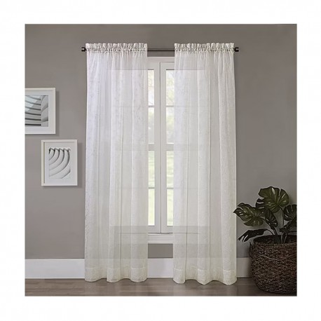 Cortina traslúcida de poliéster Regal Home™ de 1.37 x 2.41 m color marfil