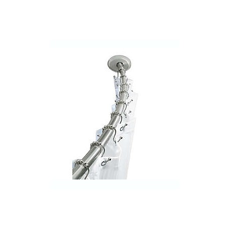 Cortinero para baño de acero inoxidable TITAN™ curvo con instalación dual en níquel cepillado