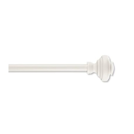 Cortinero ajustable de acero Simply Essential™ Doorknob de 45.72 a 91.44 cm color blanco satinado