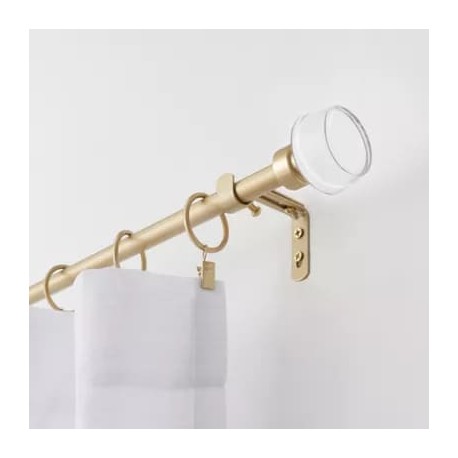 Cortinero ajustable de acero Simply Essential™ Bordeaux de 45.72 a 91.44 cm color dorado satinado