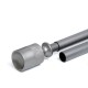 Cortinero ajustable de metal 88 Main™ de 1.67 m a 3.04 m con diseño texturizado color plateado