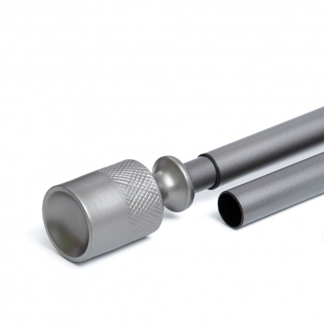 Cortinero ajustable de metal 88 Main™ de 1.67 m a 3.04 m con diseño texturizado color plateado