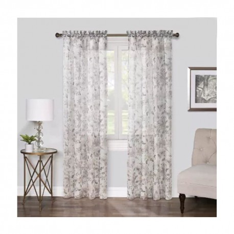 Cortina traslúcida de poliéster Regal Home™ de 1.37 x 2.41 m con diseño floral