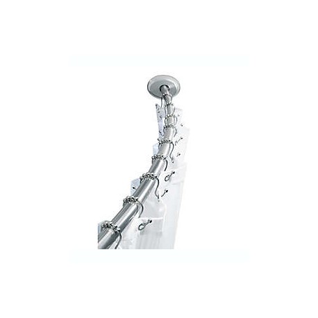Cortinero para baño de acero inoxidable TITAN™ curvo con instalación dual en cromo
