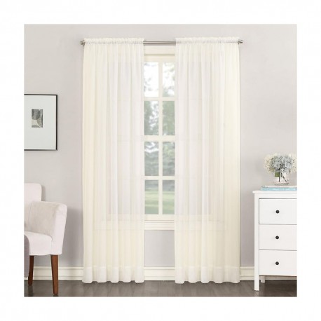 Cortina traslúcida de poliéster Regal Home™ de 1.37 x 2.41 m diseño liso color marfil