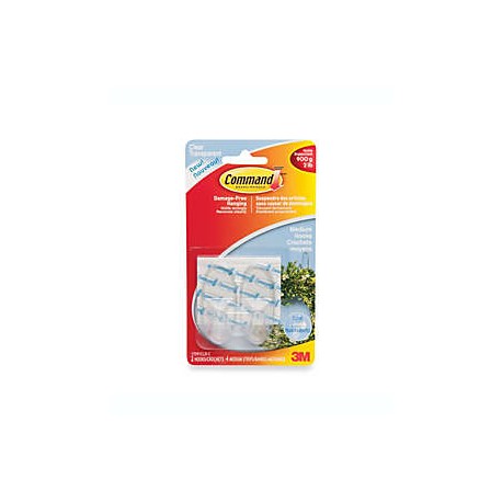 Ganchos para pared 3M Command™ medianos transparentes, Set de 2