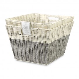 Set de canastas de plástico Whitmor™ grandes color blanco/gris, 2 piezas
