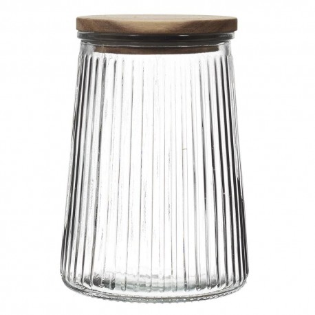 Frasco de vidrio Cook Concept™ con tapa de acacia, de 950 mL