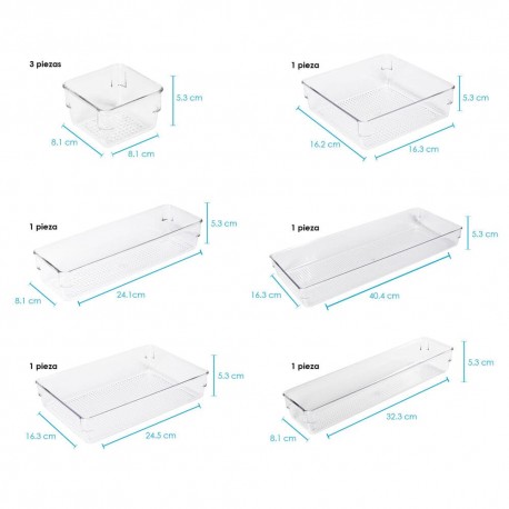 Set de organizadores de plástico Trendy Loft™ apilables, 8 piezas