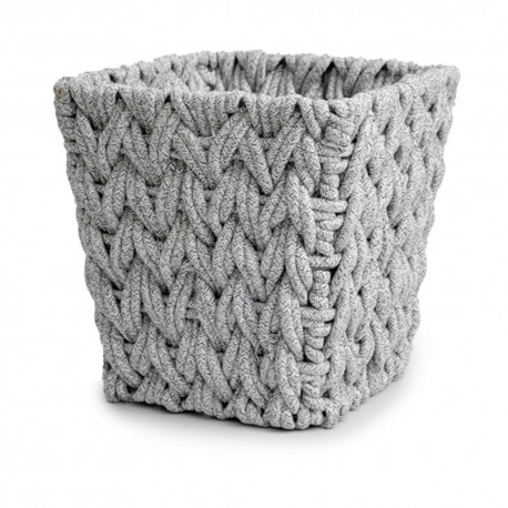 Canasta de cuerda trenzada Noritex™ color gris claro