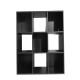 Organizador multiusos de madera Cazedis® con 9 compartimentos, color negro