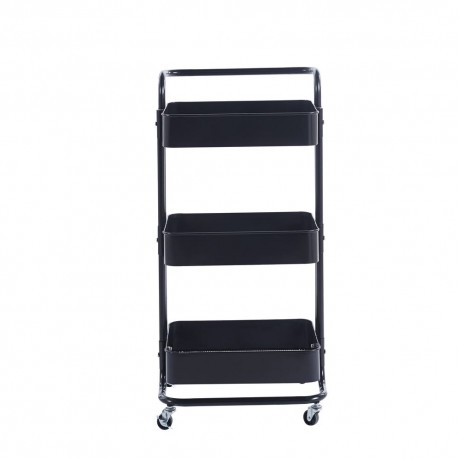 Carrito organizador de metal Cazedis® 3 niveles, color negro