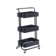Carrito organizador de metal Cazedis® 3 niveles, color negro