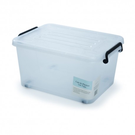 Caja de plástico de 40 x 29 cm transparente