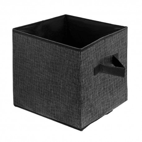 Caja organizadora de tela Link Life™ de 30 cm, a rayas color negro
