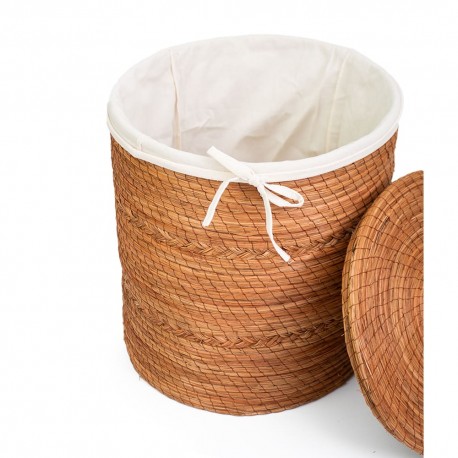 Cesto artesanal de fibra de pino Artesanías Pino™ con tapa