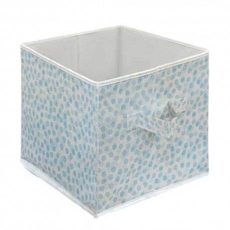 Caja organizadora de tela Link Life™ de 30 cm, diseño de puntos color azul
