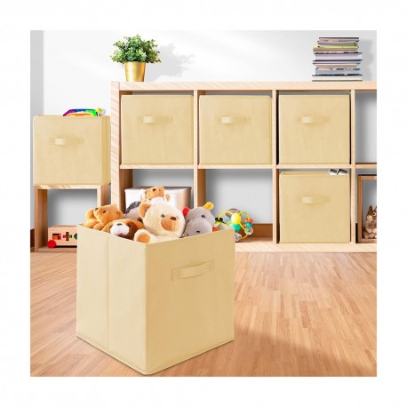 Caja organizadora de tela Link Life™ de 33 cm, color beige