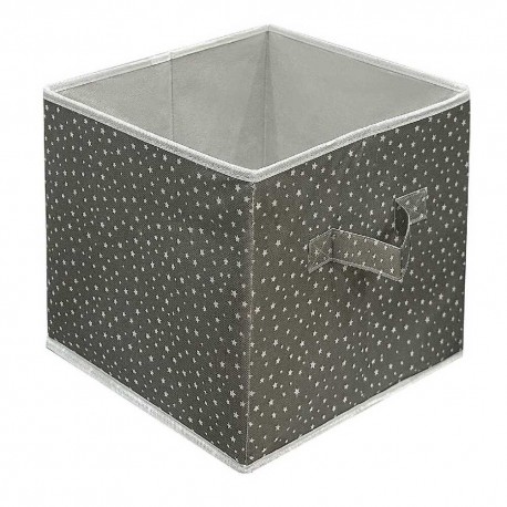Caja organizadora de tela Link Life™ de 30 cm, diseño de estrellas color gris