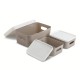 Set de cajas organizadoras de plástico Core™ apilables color beige, 3 piezas