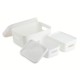 Set de cajas organizadoras de plástico Core™ apilables color blanco, 3 piezas