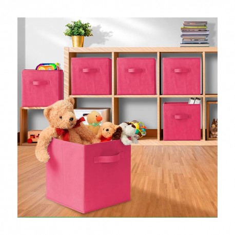 Caja organizadora de tela Link Life™ de 33 cm, color rosa claro