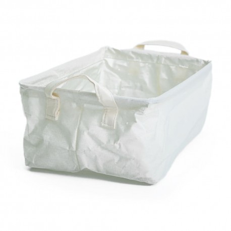 Organizador de tela con agarraderas de 13 x 21 cm color blanco