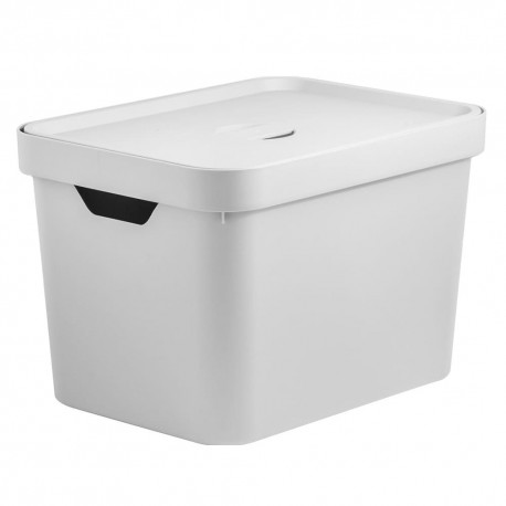 Caja organizadora Zylku™ de 18 L con tapa, color blanco