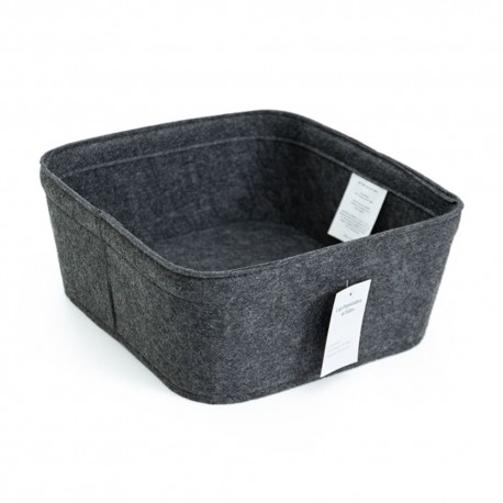 Caja organizadora de fieltro de 28 x 30 cm color gris