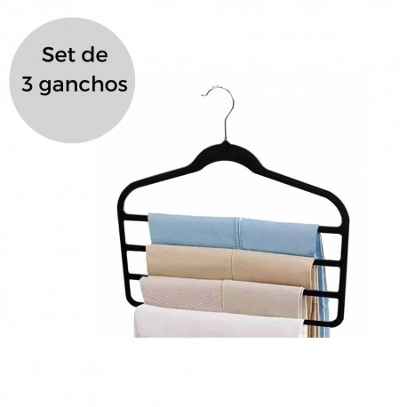 Set de ganchos para pantalón Good & Good™ 3 piezas, color negro