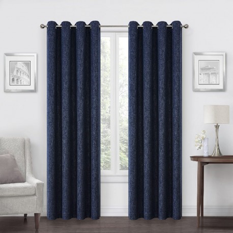 Cortina blackout de poliéster Regal Home Collections® Campbell de 2.13 m color azul marino